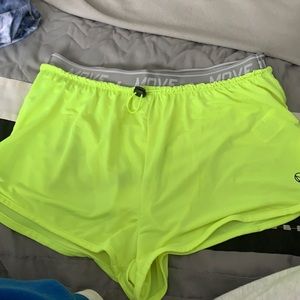 Fluorescent yellow shorts